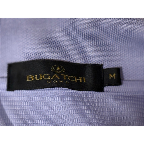 Vtg Y2K Bugatchi Men’s Uomo Polo Shirt Modal Rayon Blend Texture Sz M Lilac - Picture 5 of 7